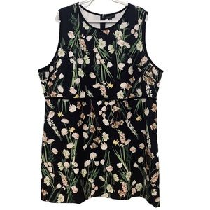 Victoria Beckham for Target Black English Floral Satin Mini Dress Plus Size 3X